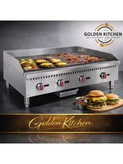 جريل كروم 121سم نظام امريكي - Medium Stainless Steel 4 Head Gas Griddle